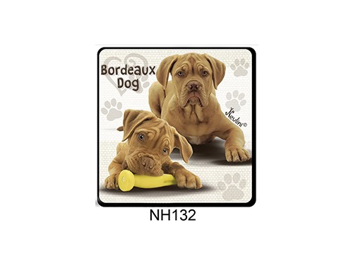 (NH132) Hűtőmágnes 7,5 cm x 7,5 cm - Bordeaux dog – Kutyás ajándékok